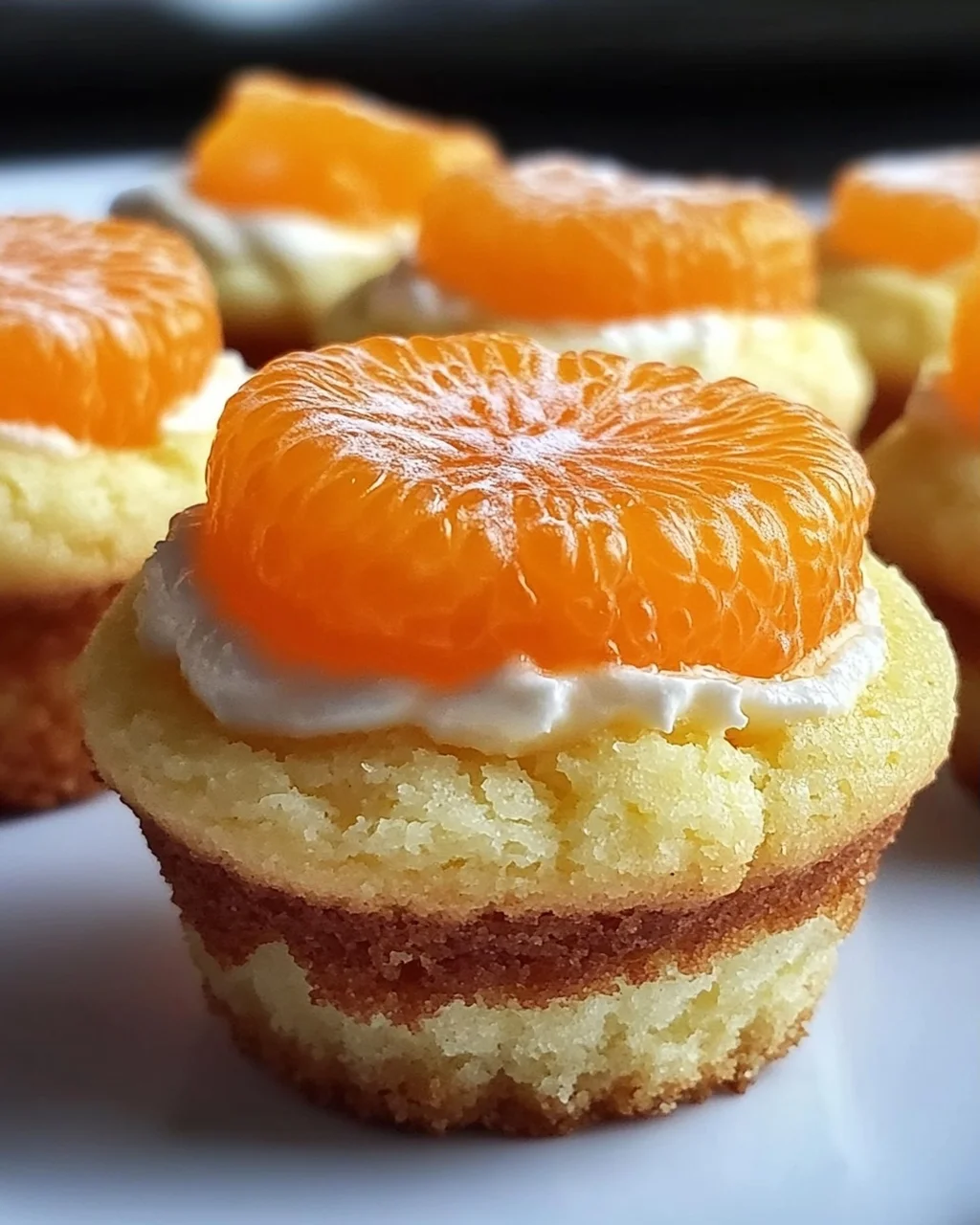 5 Käsekuchen Muffins mit Mandarinen