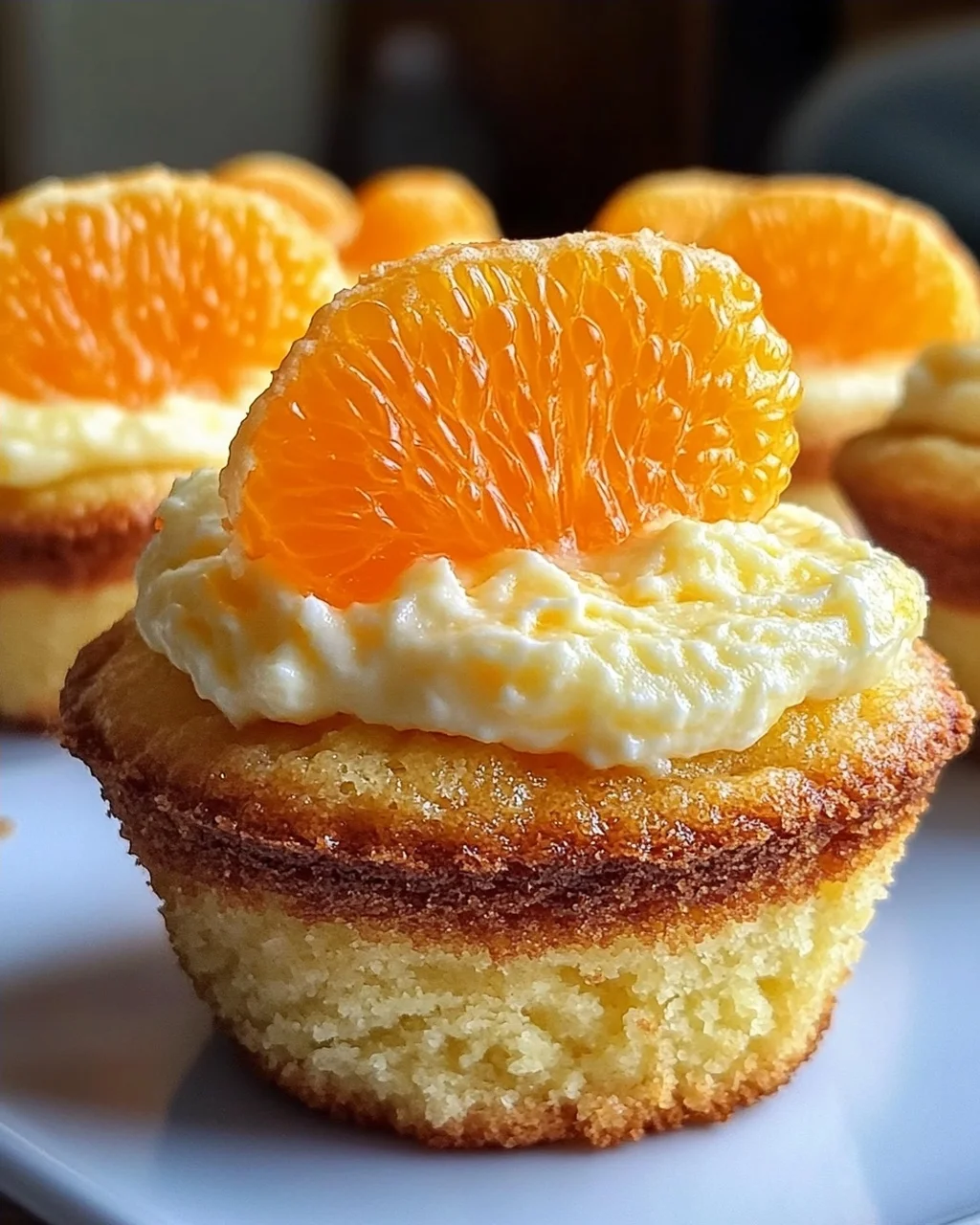 5 Käsekuchen Muffins mit Mandarinen