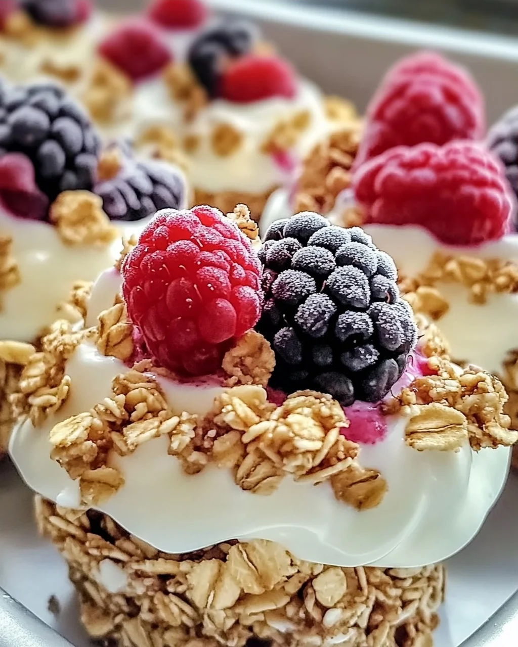 5-Zutaten Gefrorene Joghurt Granola Bissen für Snacks