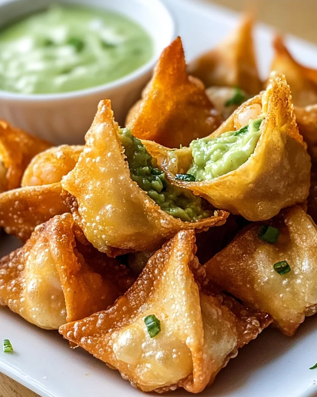 Avocado-Limetten-Wontons mit Garnelen
