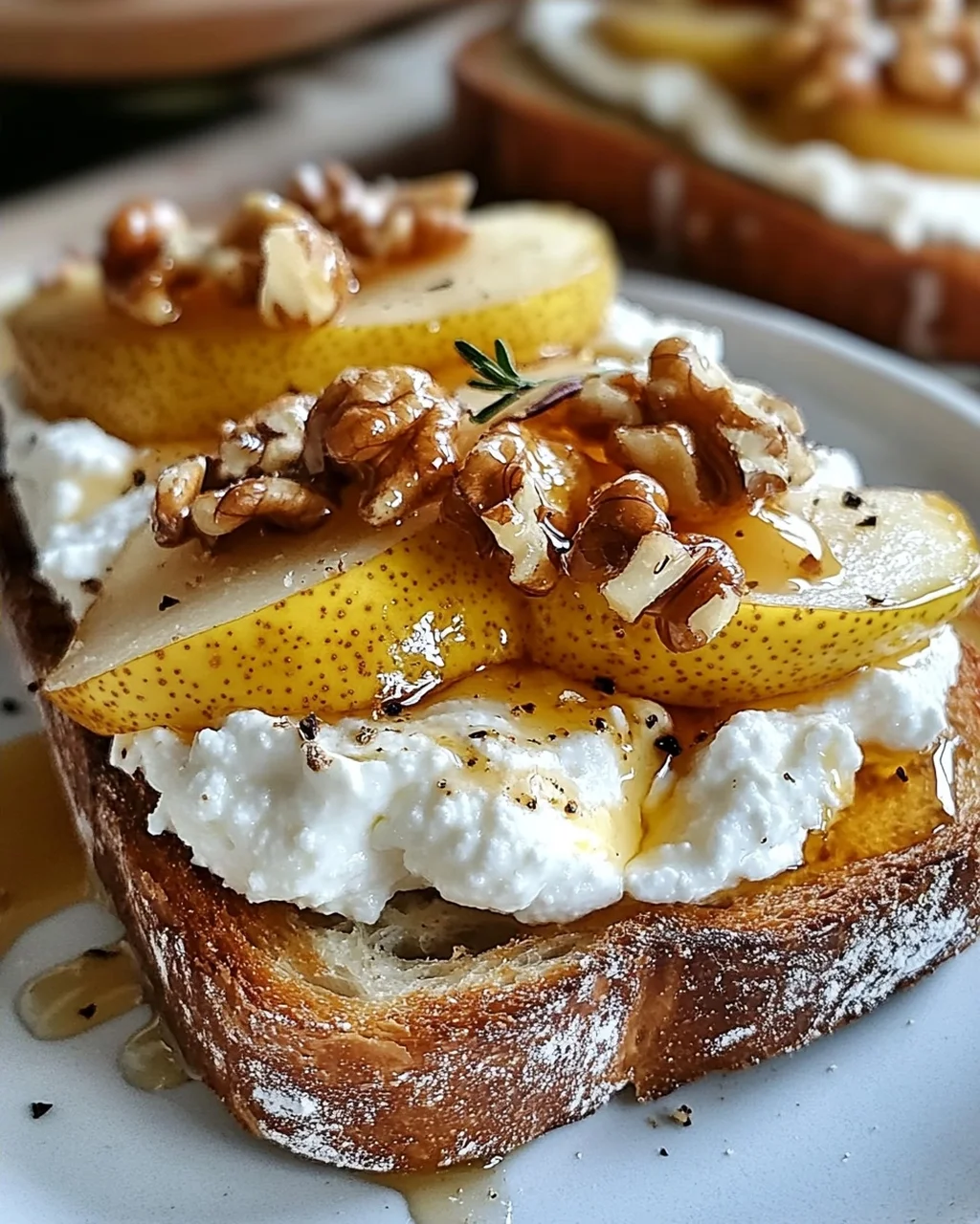 Birnen-Honig-Ricotta-Toast: Süßes Vergnügen für Genießer
