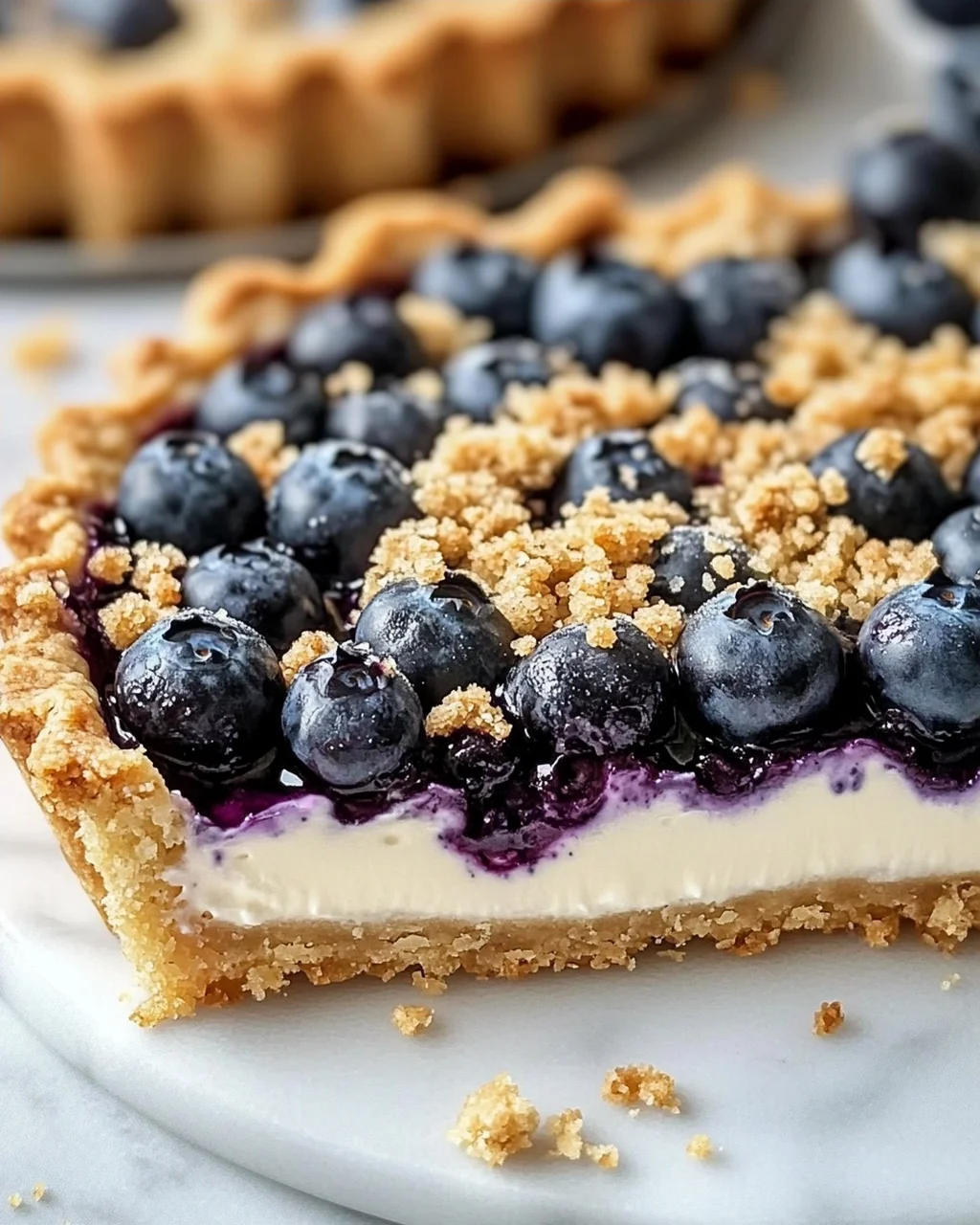 Blaubeer-Tarte mit Vanille-Schmand und Streuseln