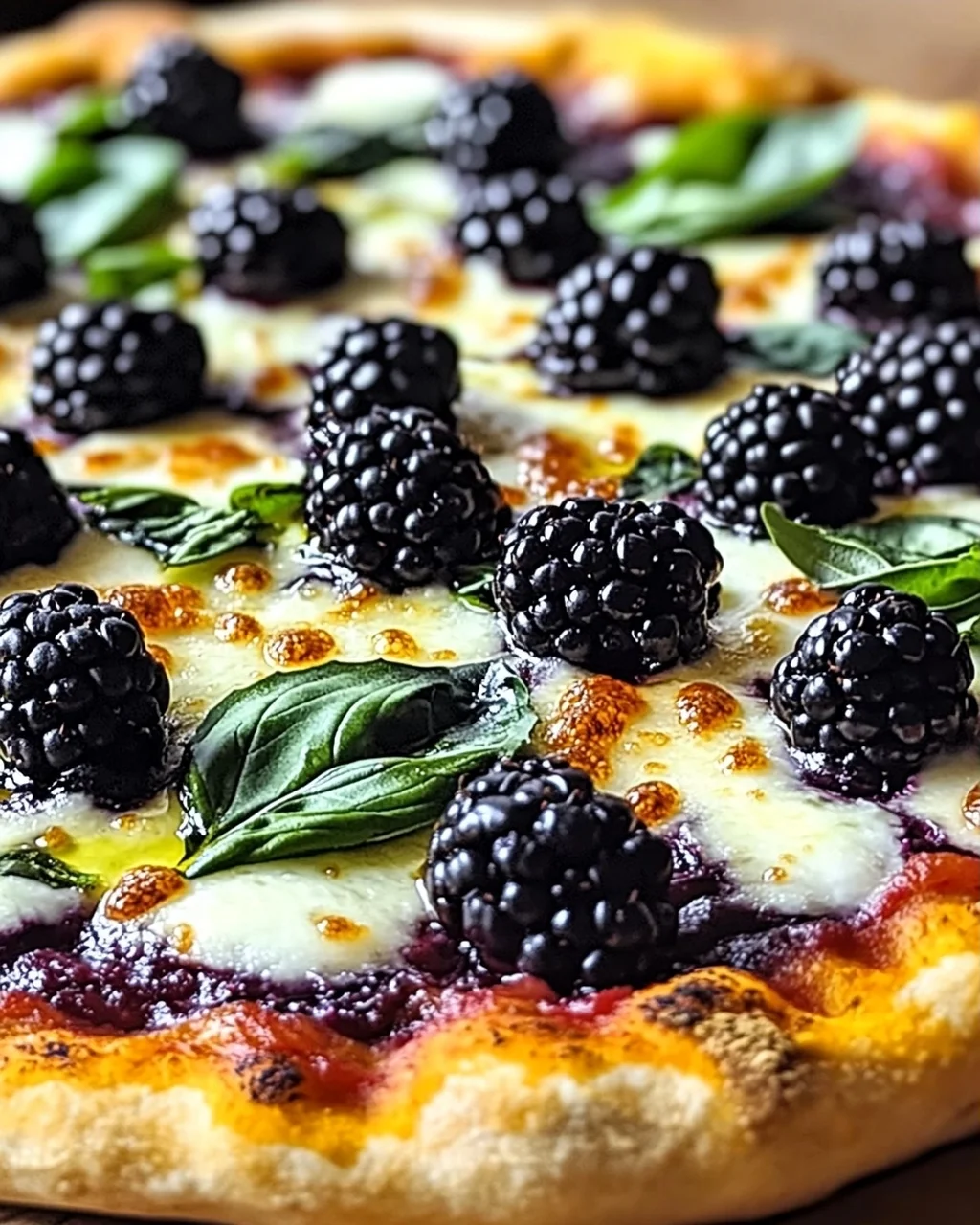 Brombeer-Basilikum-Ricotta-Pizza für den Sommerzauber