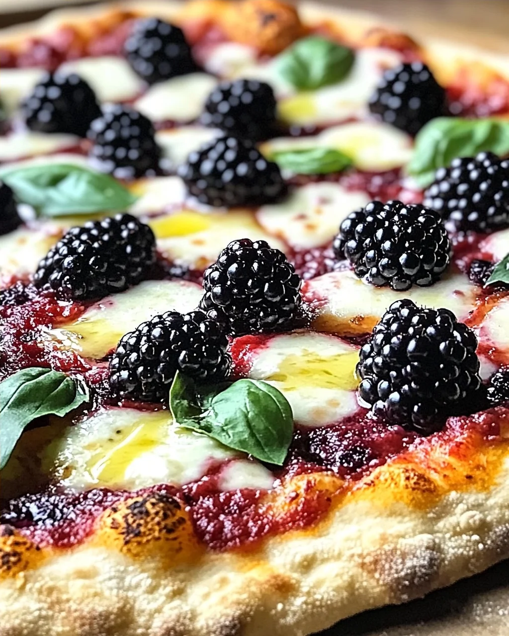 Brombeer-Basilikum-Ricotta-Pizza für den Sommerzauber
