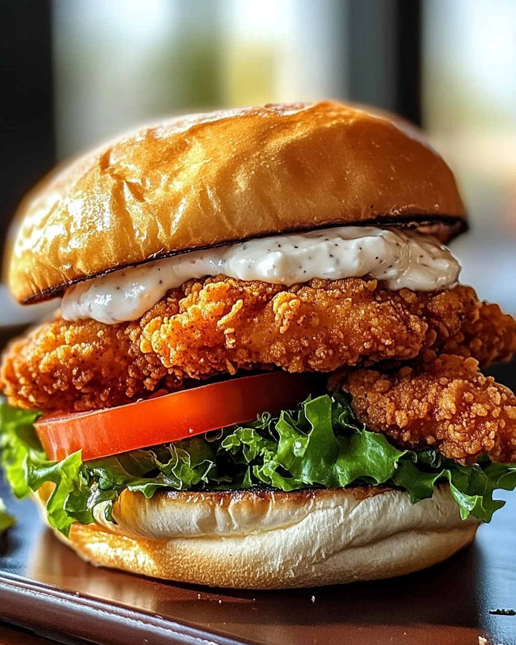Cajun Crispy Chicken Sandwich mit Knoblauch-Aioli Rezept
