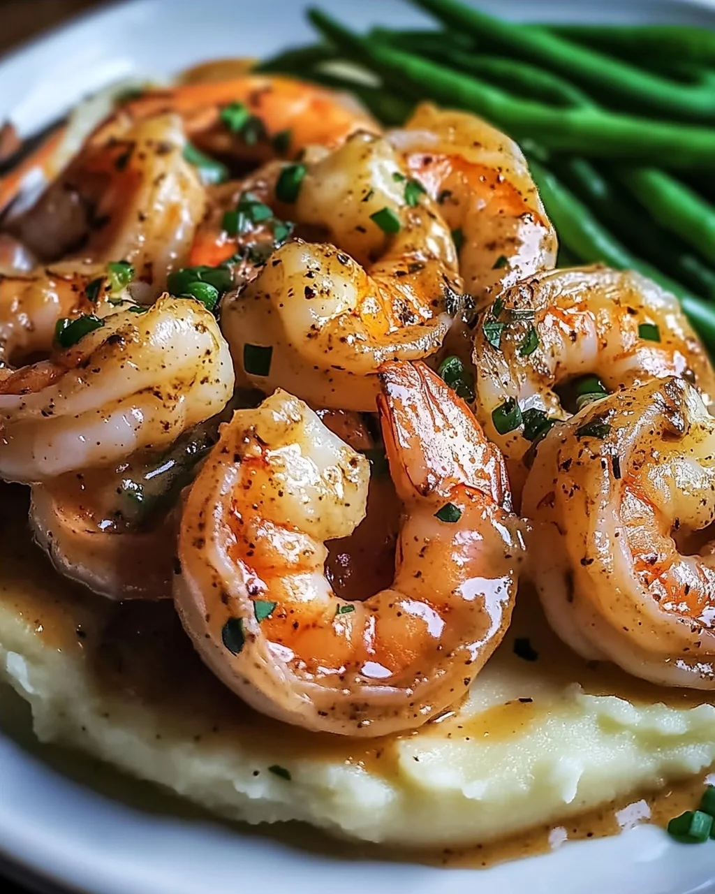 Cajun Garnelen mit Knoblauchcreme und Beilagen
