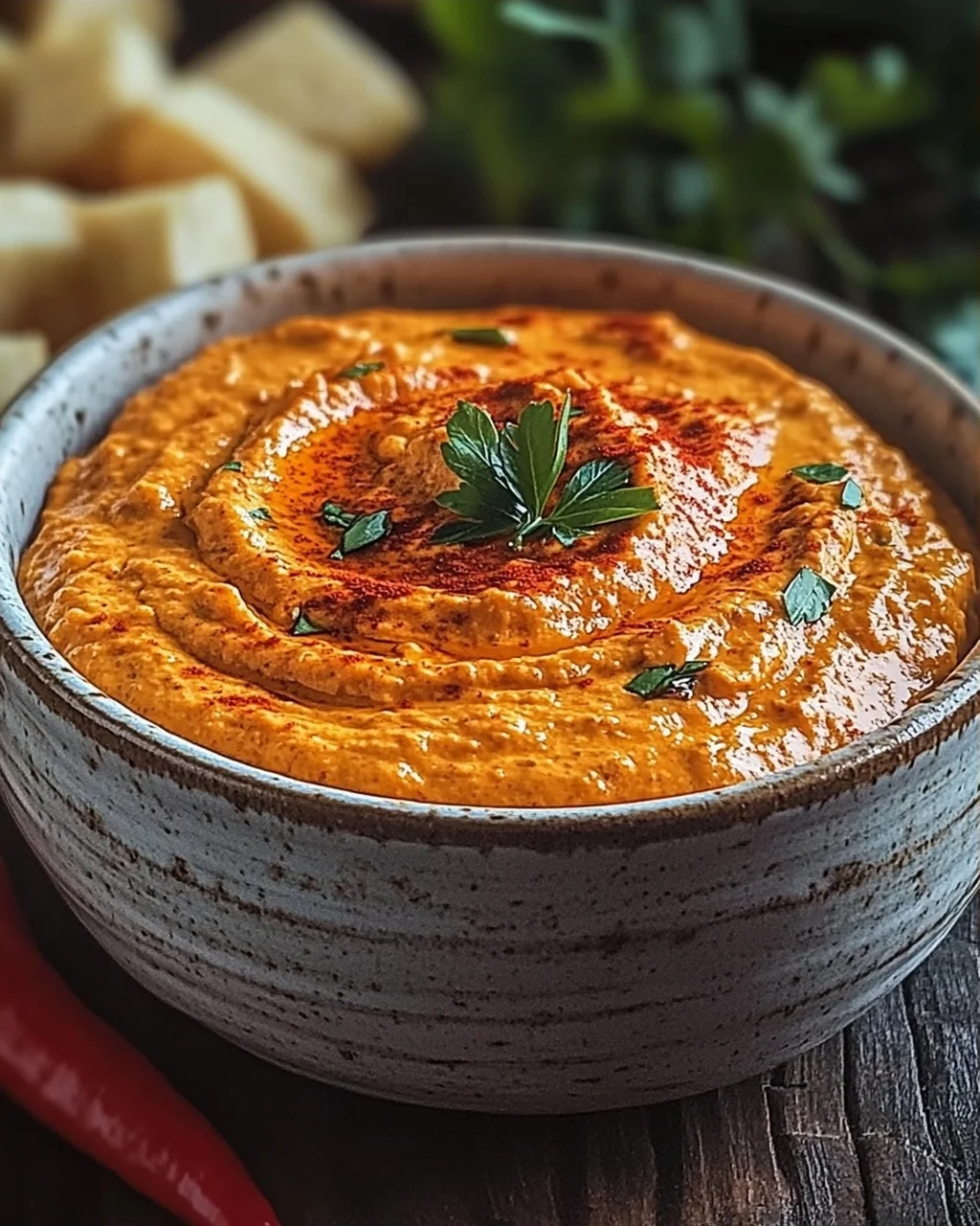 Creamy Roasted Red Pepper Dip