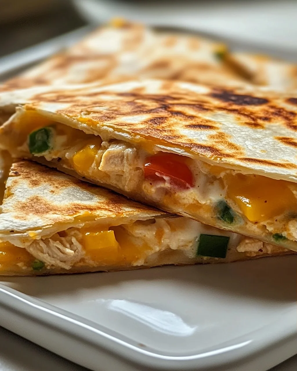Crispy Low Carb High Protein Chicken Ranch Quesadilla