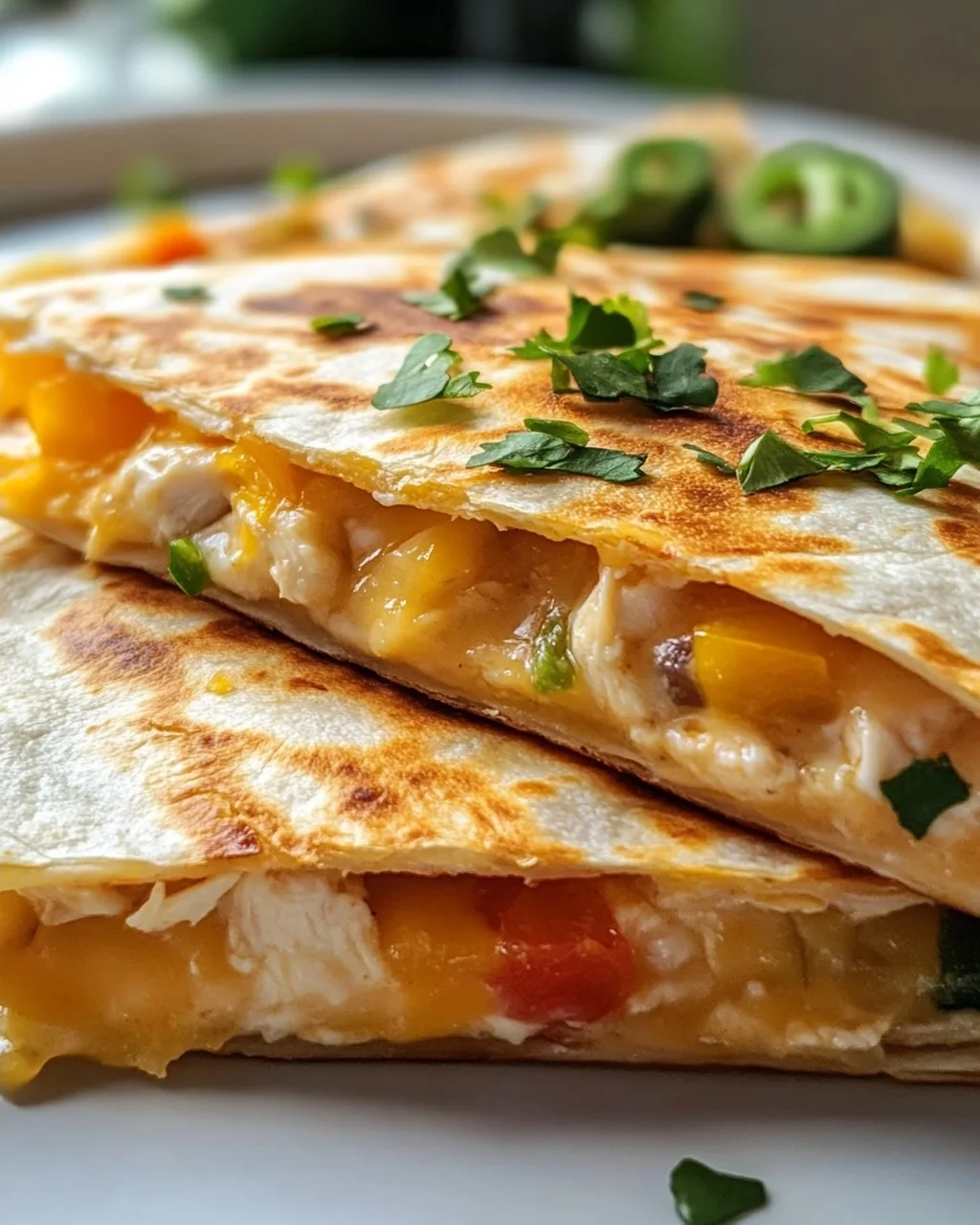 Crispy Low Carb High Protein Chicken Ranch Quesadilla