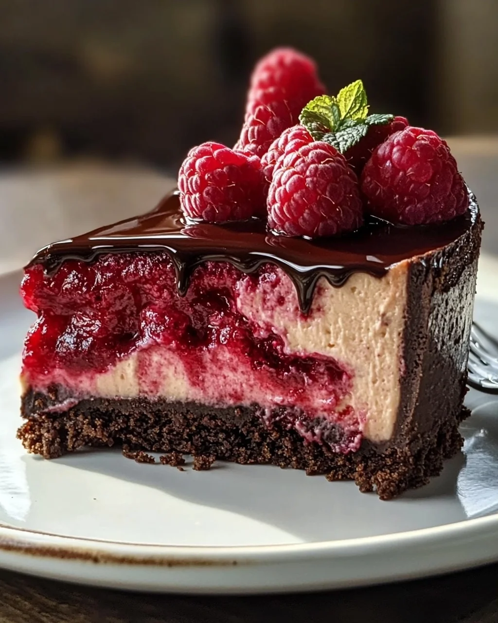 Dunkle Schoko Himbeer Cheesecake Rezept – unwiderstehlich gut!