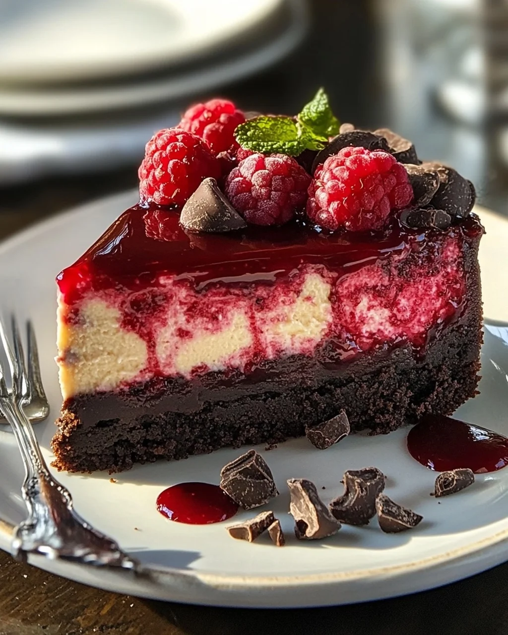 Dunkle Schoko Himbeer Cheesecake Rezept – unwiderstehlich gut!