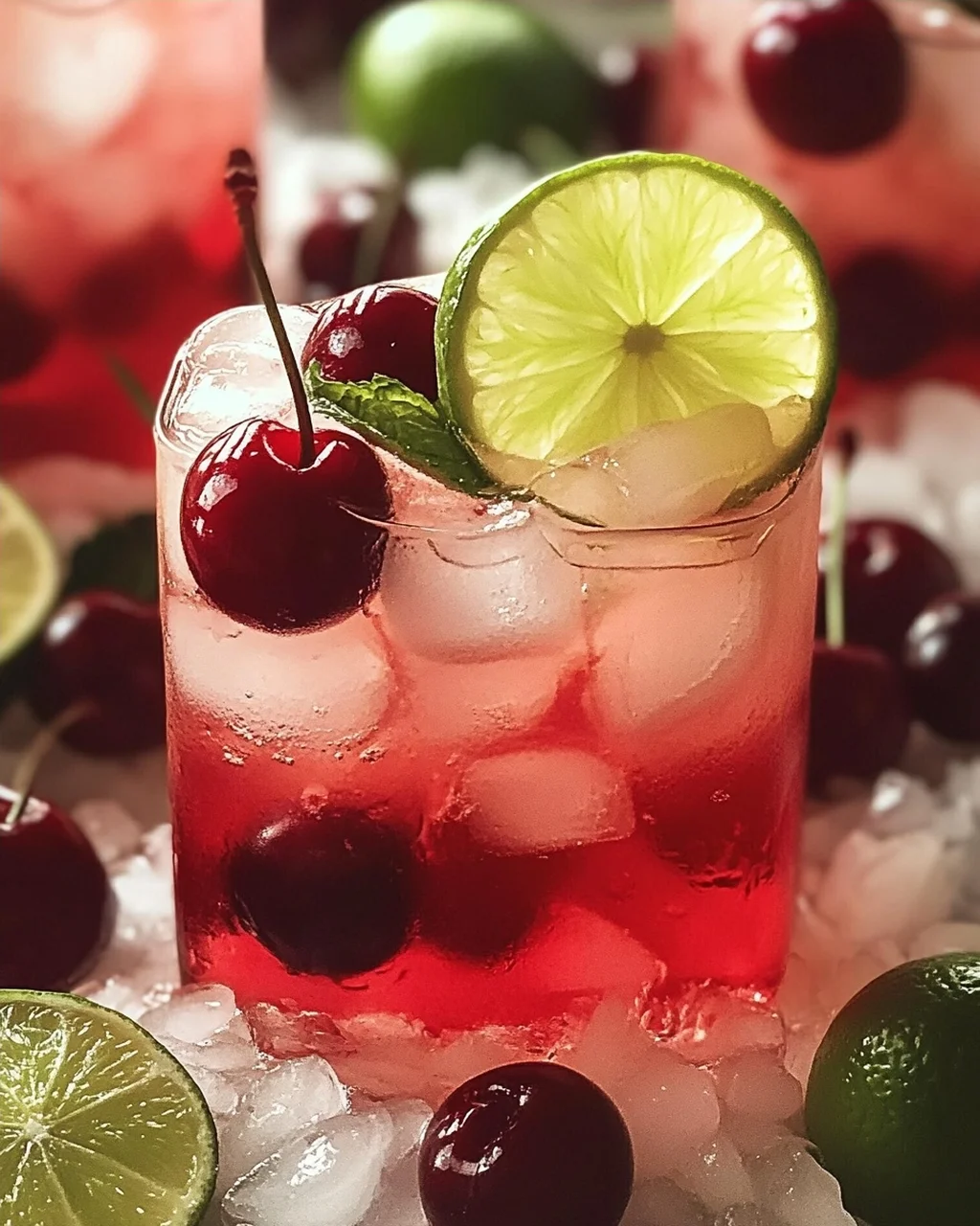 Erfrischende Kirsche Limettenlimonade für den Sommer