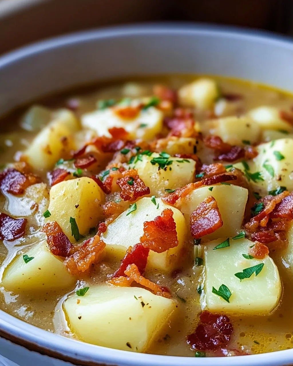 Herzhafter Kartoffel Kohlrabi Eintopf mit Speckwürfeln Rezept