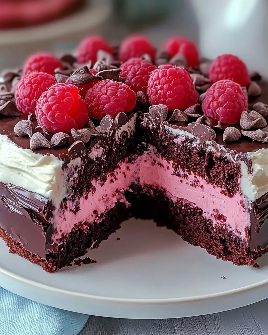 Himbeer Schoko Brownie Torte