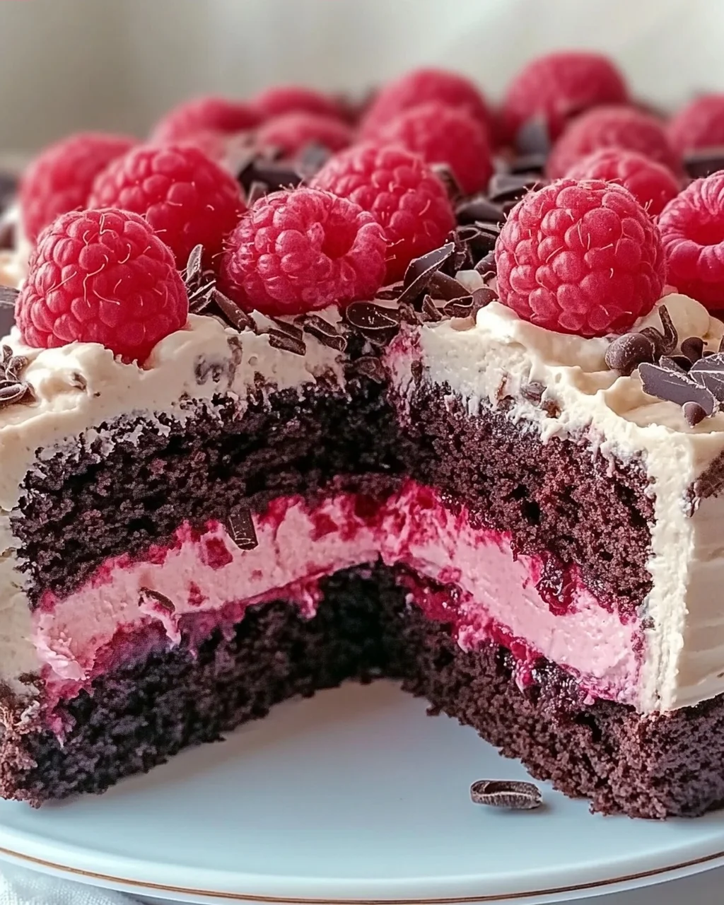 Himbeer Schoko Brownie Torte