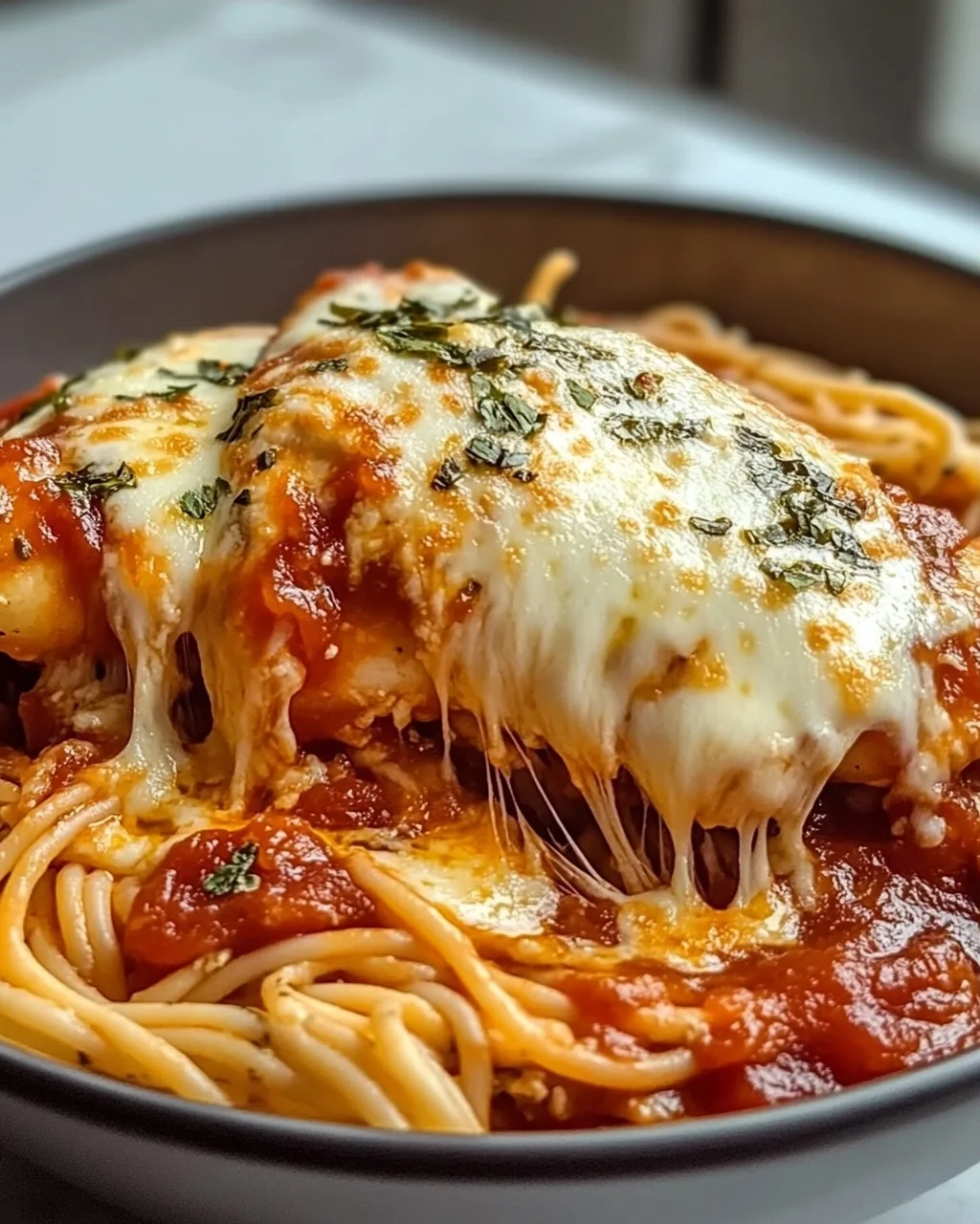Hüttenkäse Hähnchen Parm Bowl für den schnellen Genuss