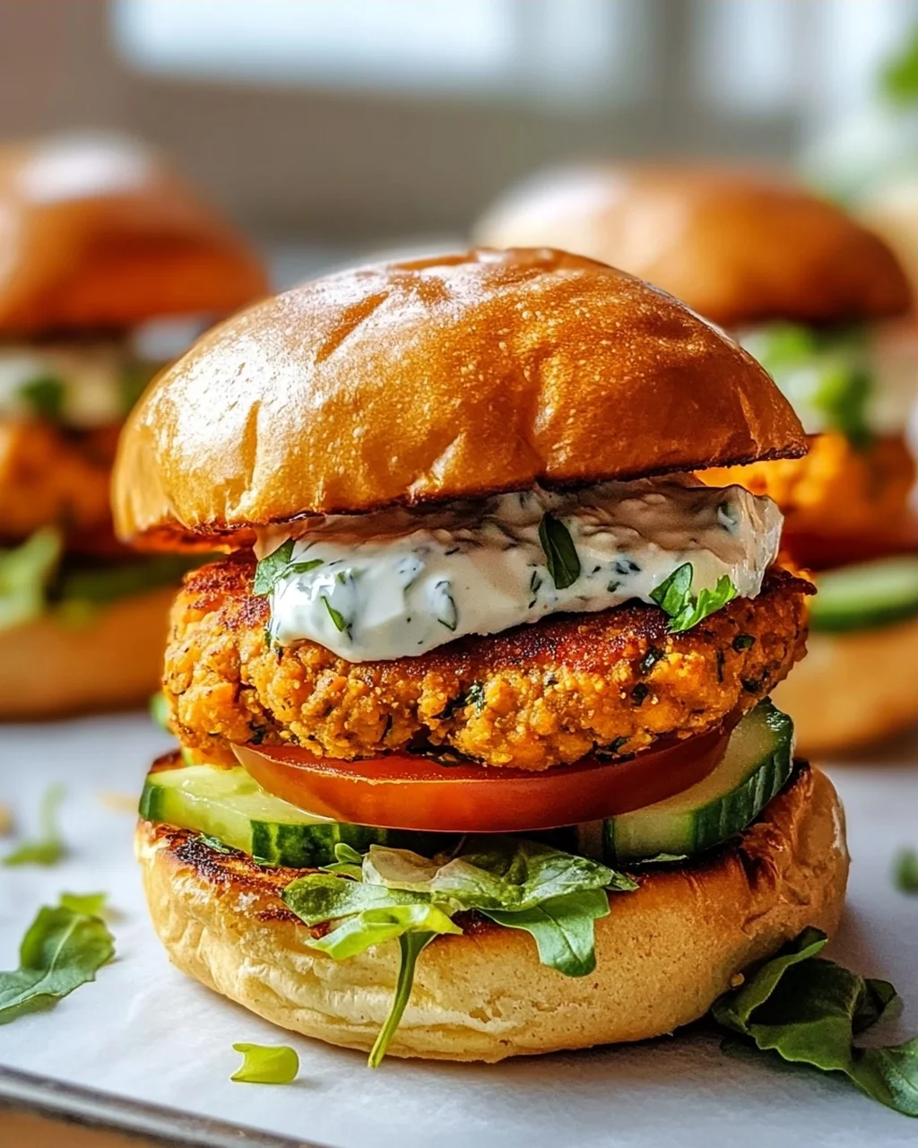 Kichererbsen-Burger mit Mini-Brötchen