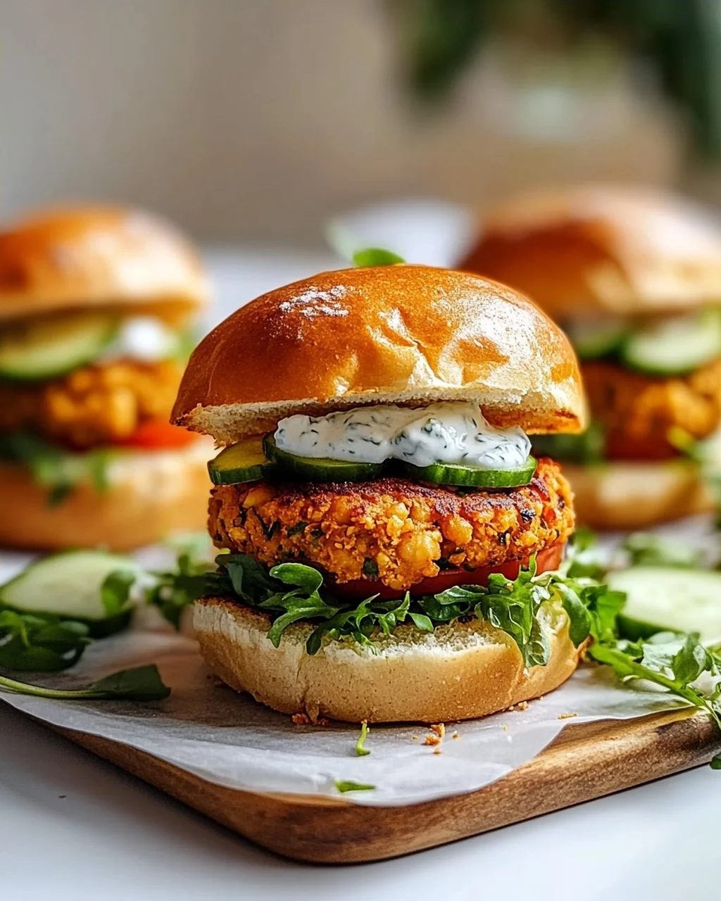 Kichererbsen-Burger mit Mini-Brötchen
