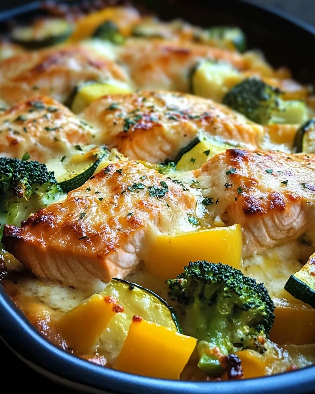 Lachsauflauf mit Gemüse