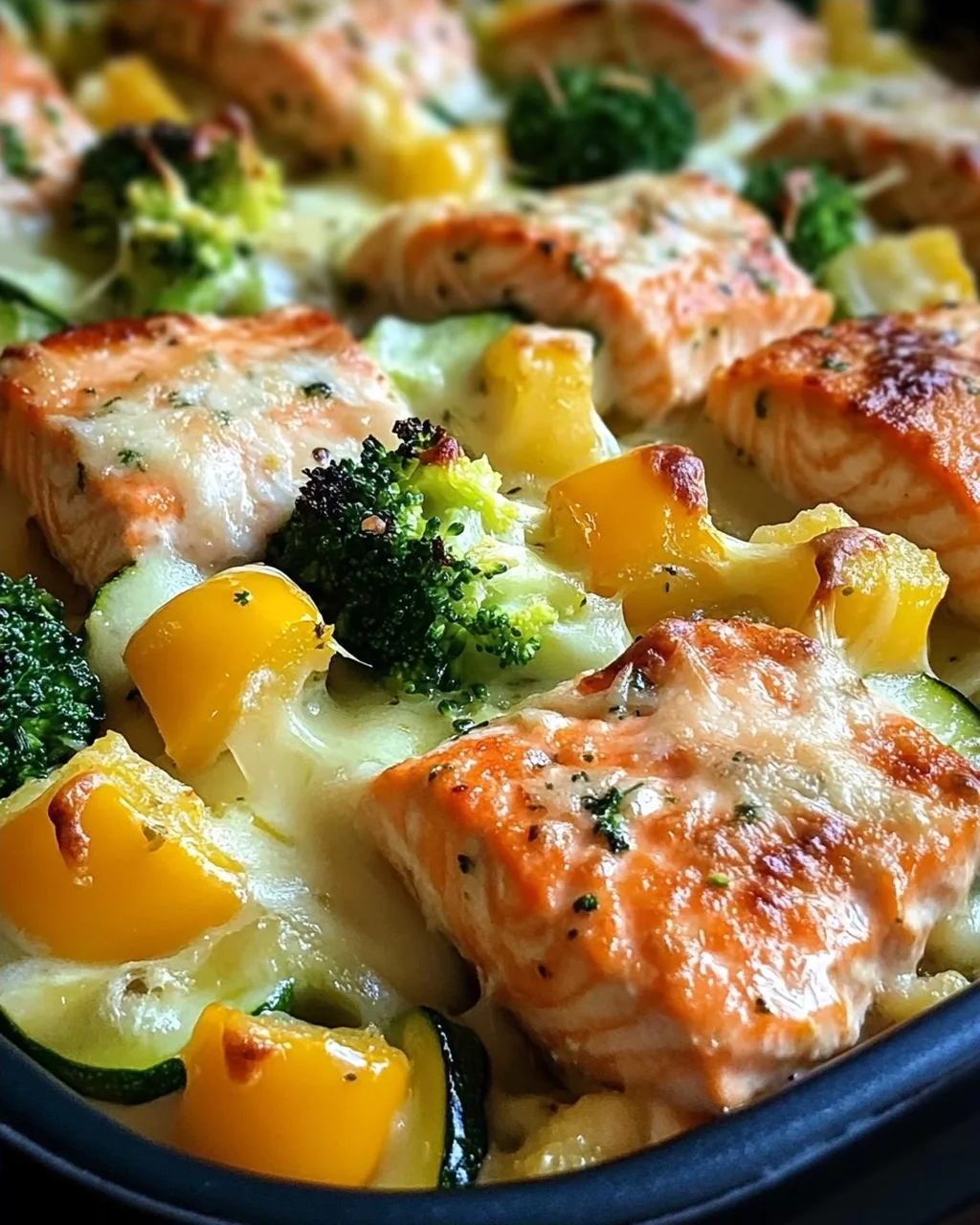 Lachsauflauf mit Gemüse