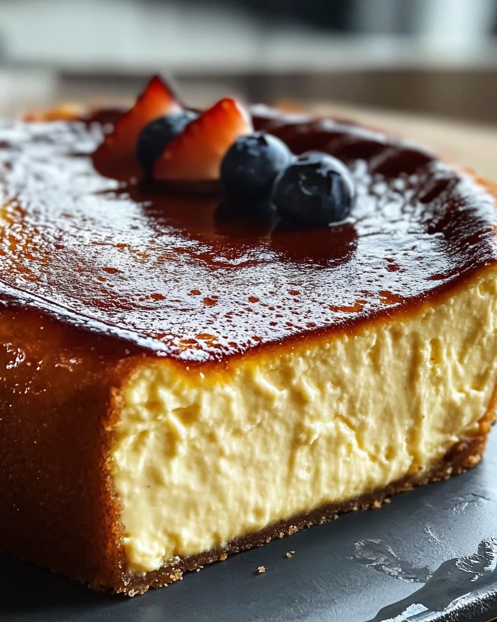 Leckeres Burnt Basque Cheesecake aus der Kastenform