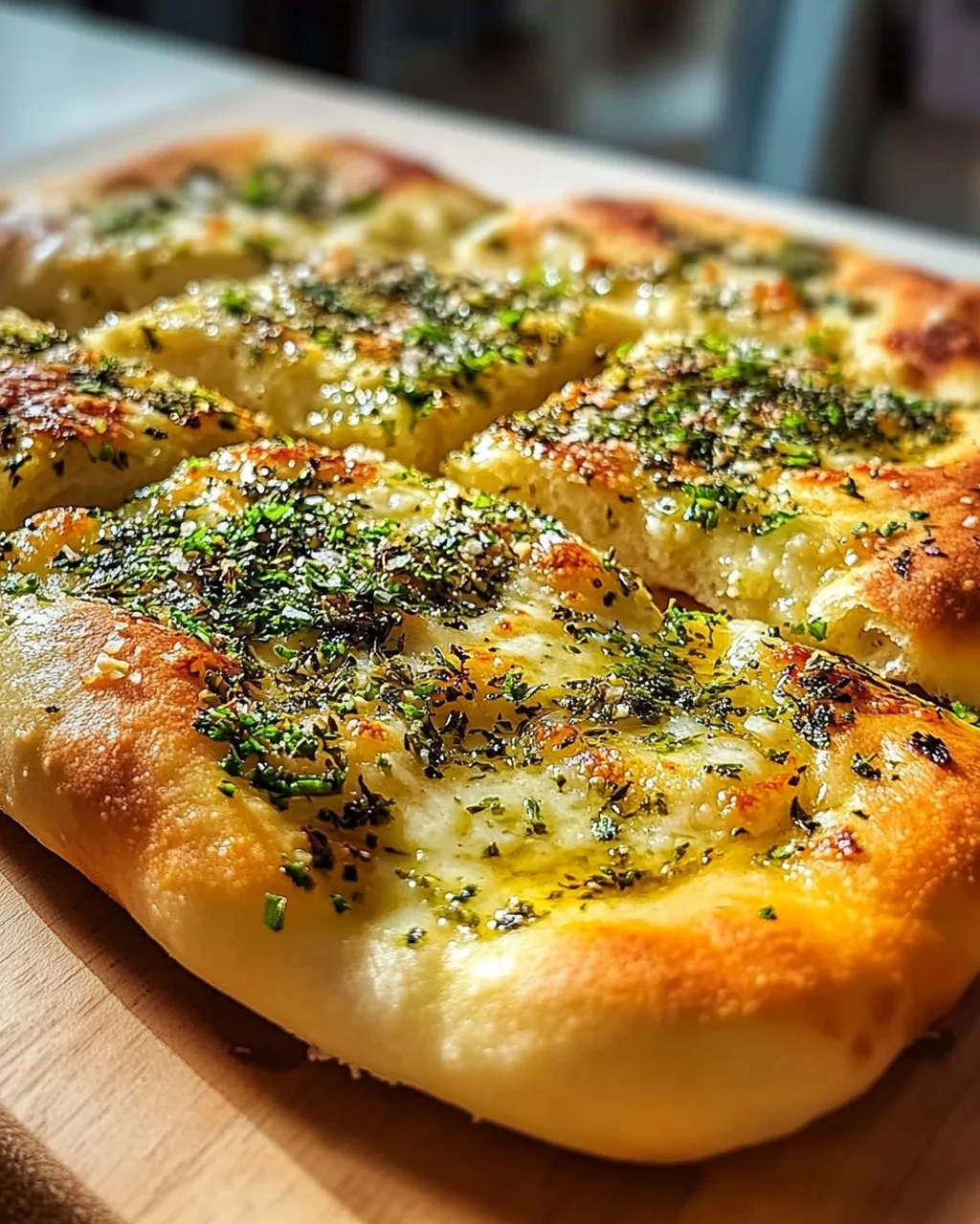 Leckeres Pizzabrot mit Knoblauch und Kräutern Rezept