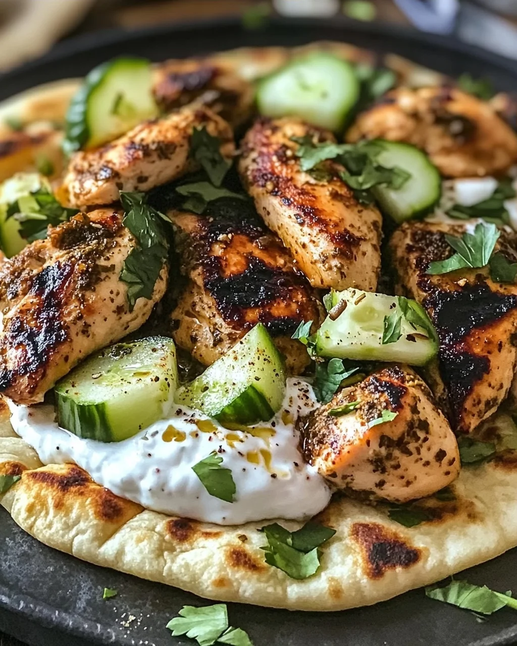 Mittelmeer-Sumach-Hühnchen im Fladenbrot