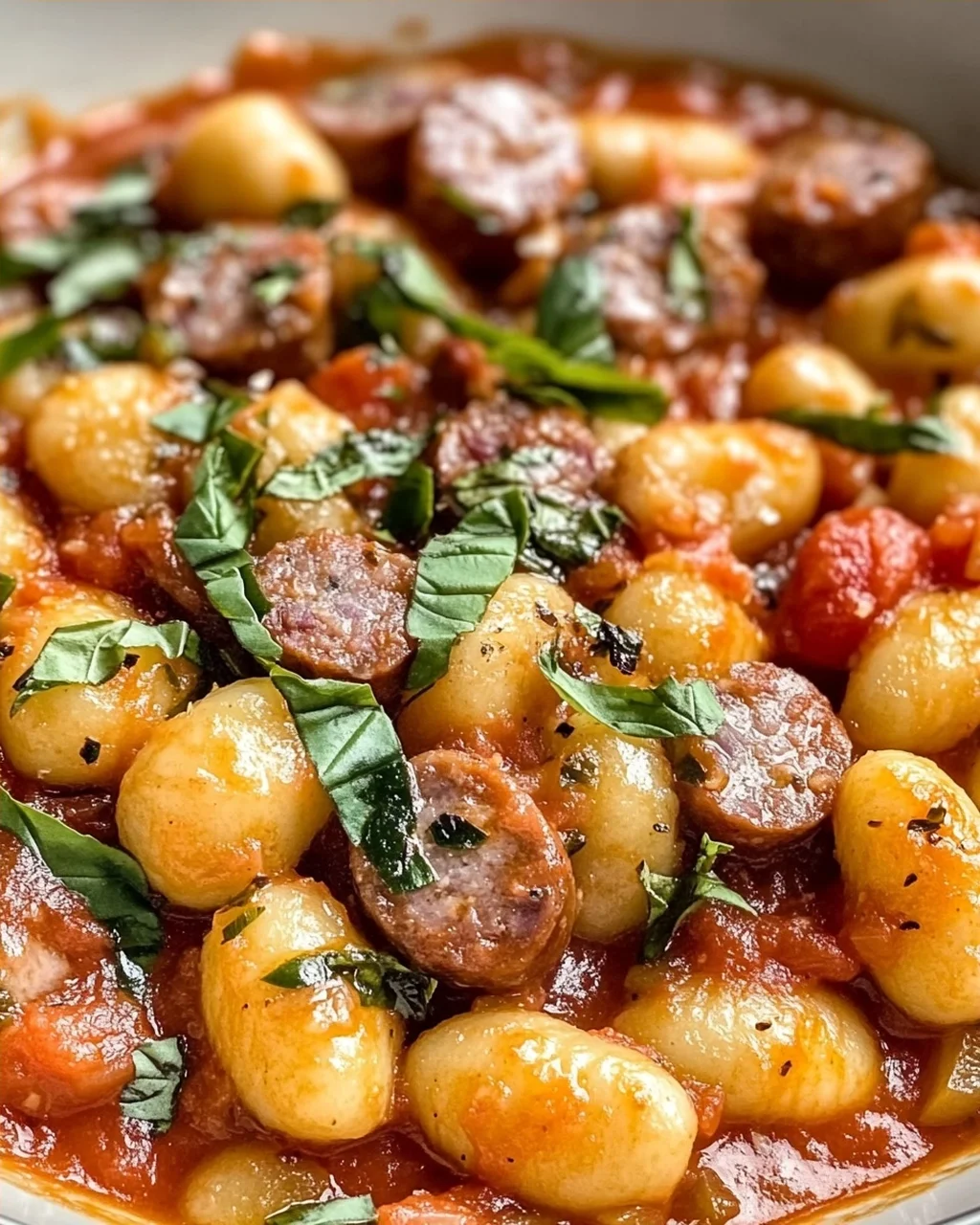 Pfannen-Cremige Gnocchi mit Wurst in 30 Minuten