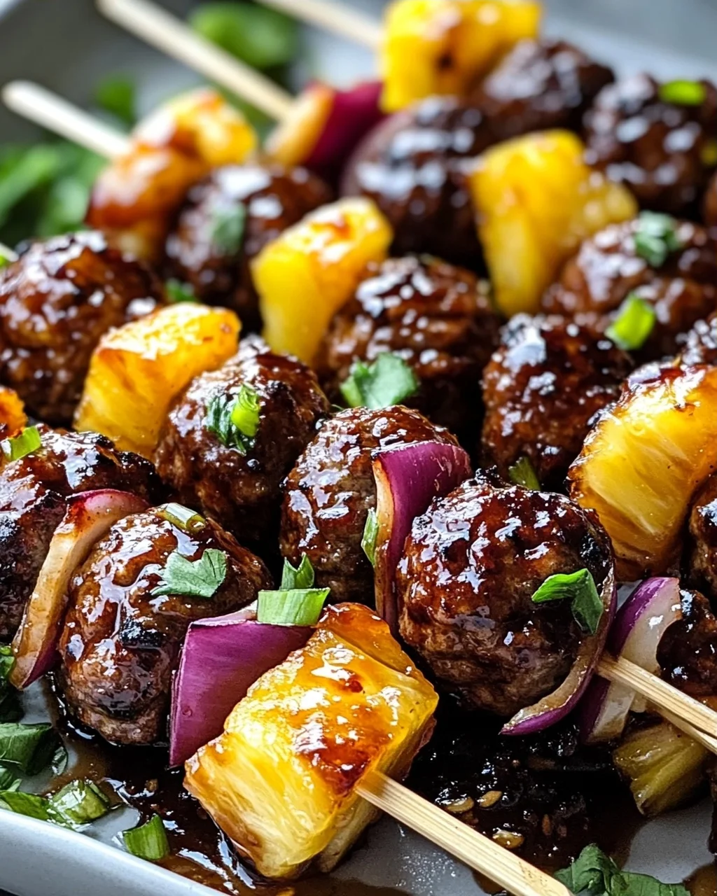 Rezept: Teriyaki Ananas Fleischbällchen-Spieße – Schnell & Lecker!