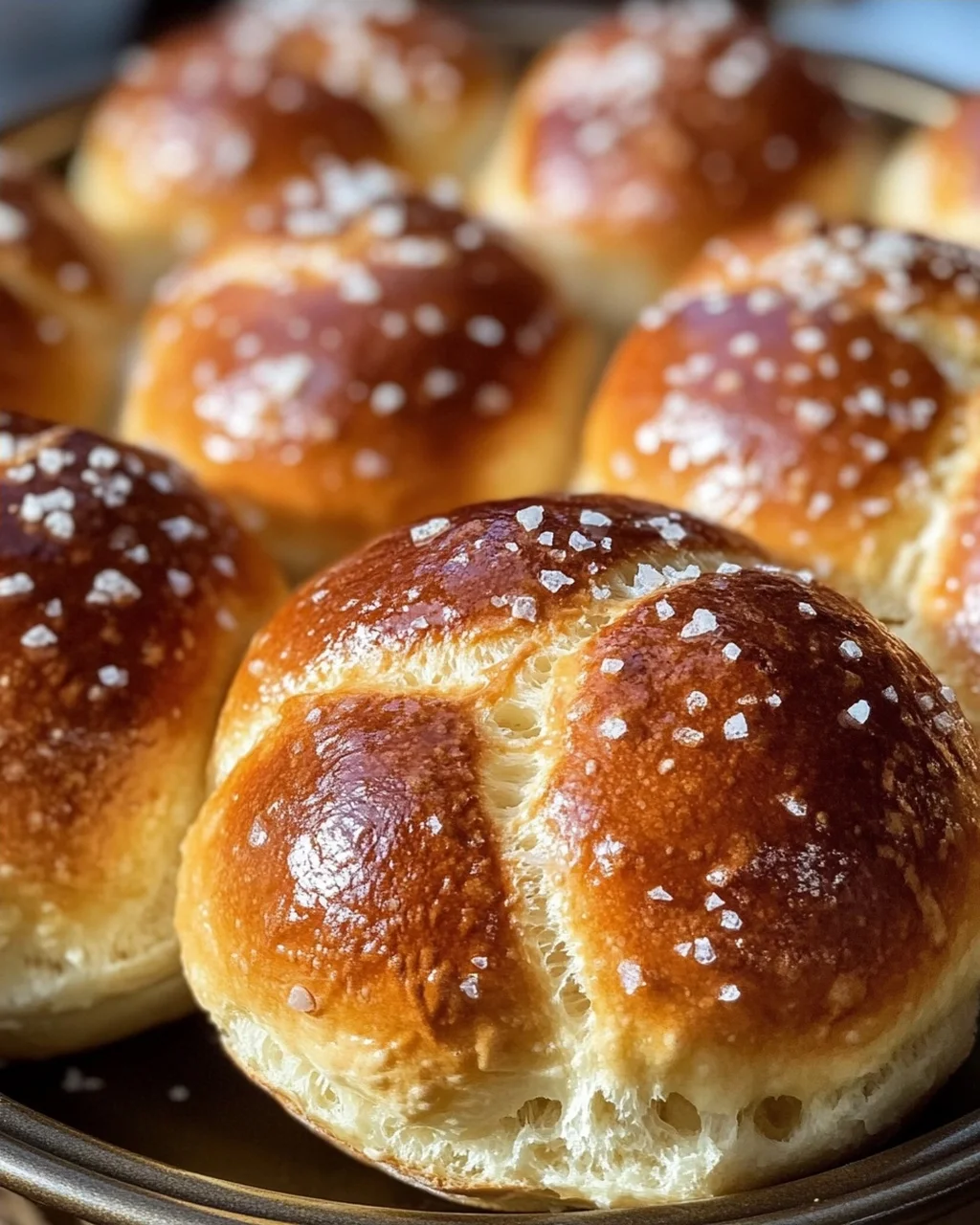 Rezept für Laugenbrötchen im Muffinsblech gebacken