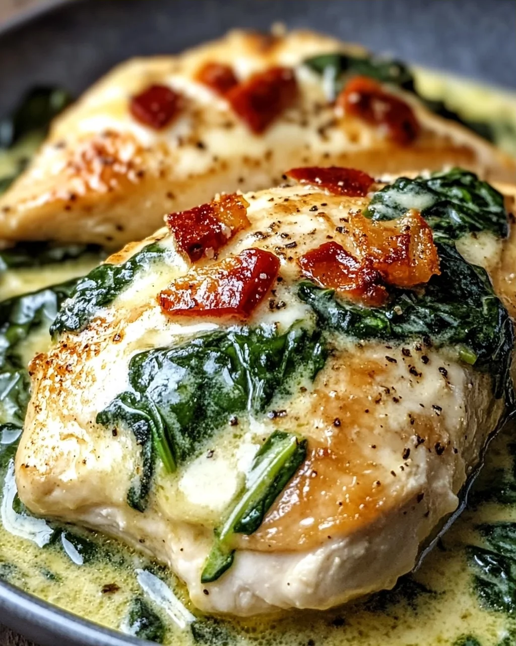 Spinat Parmesan Hähnchen