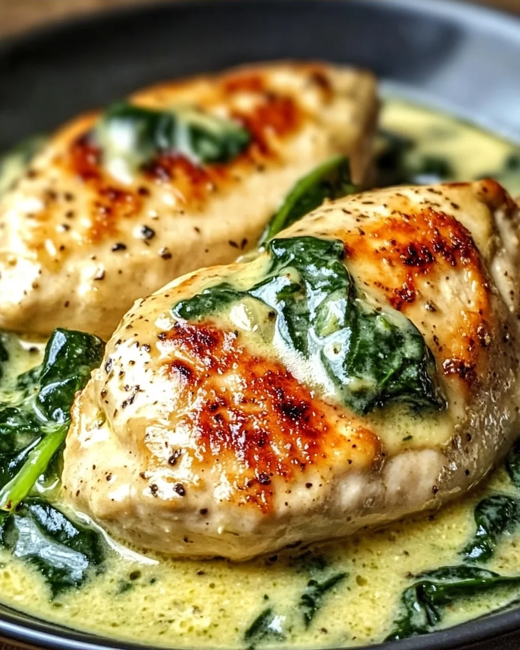 Spinat Parmesan Hähnchen
