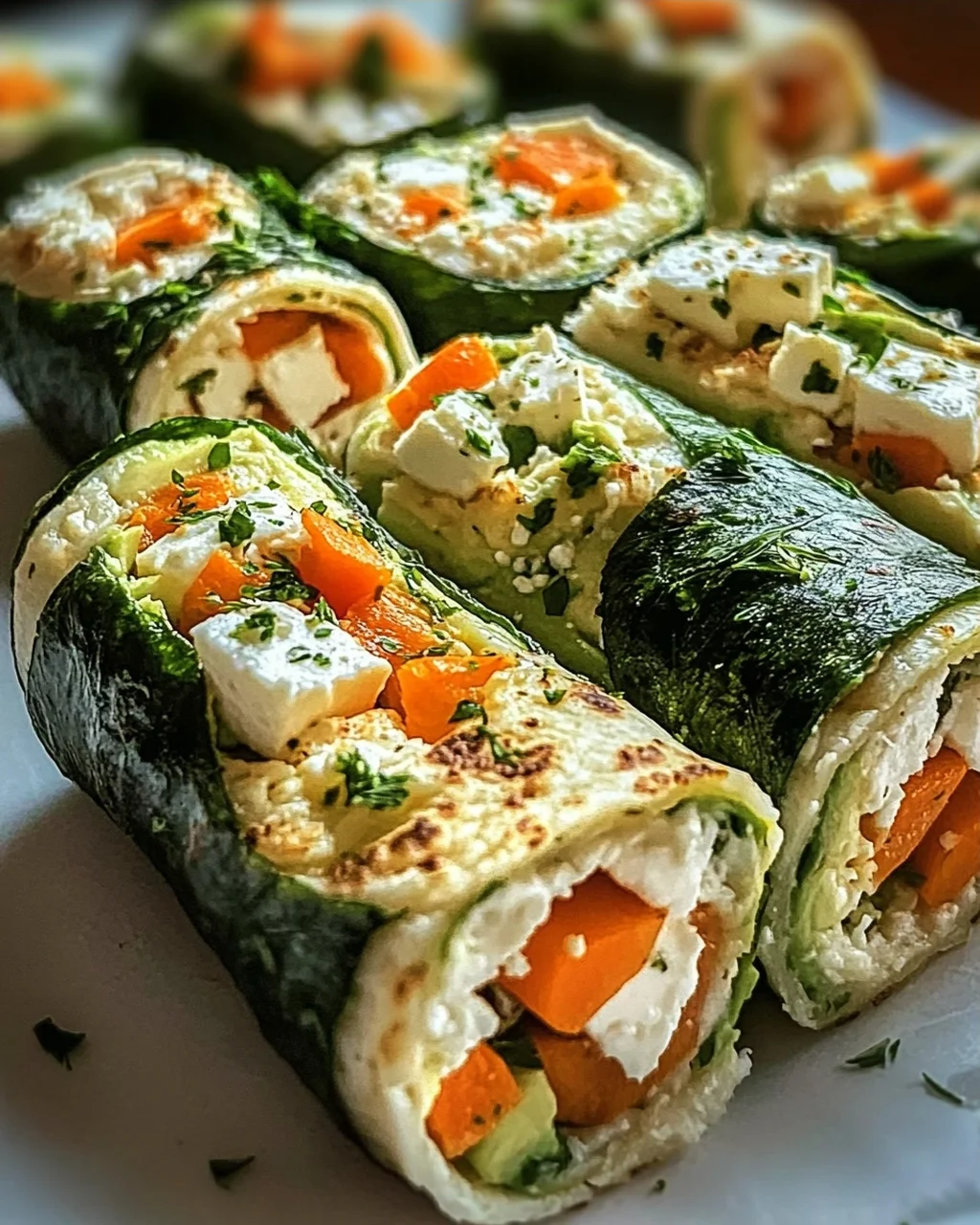 Tortilla-Rollen mit Feta