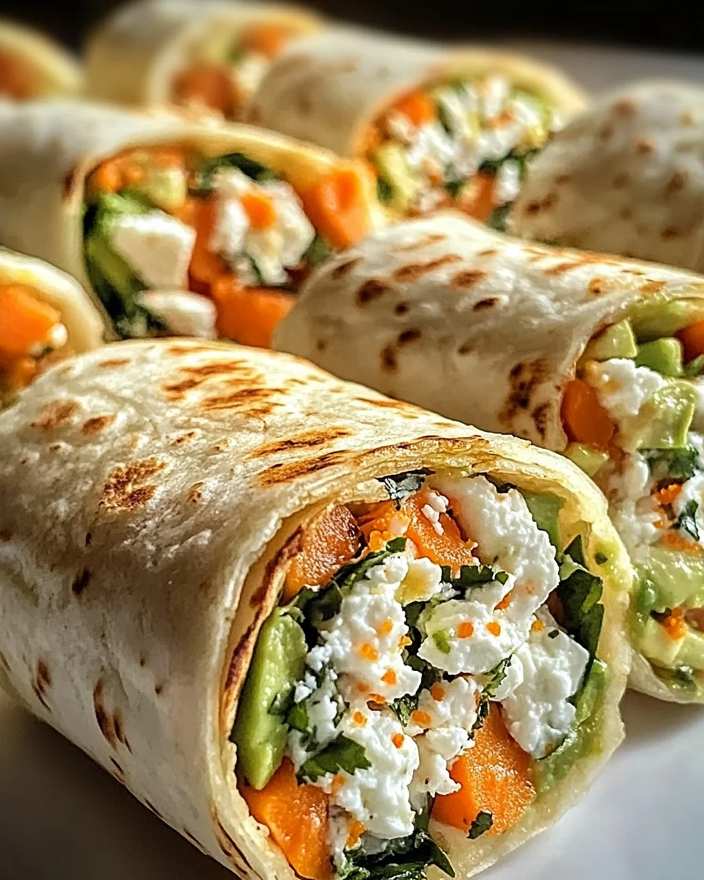 Tortilla-Rollen mit Feta