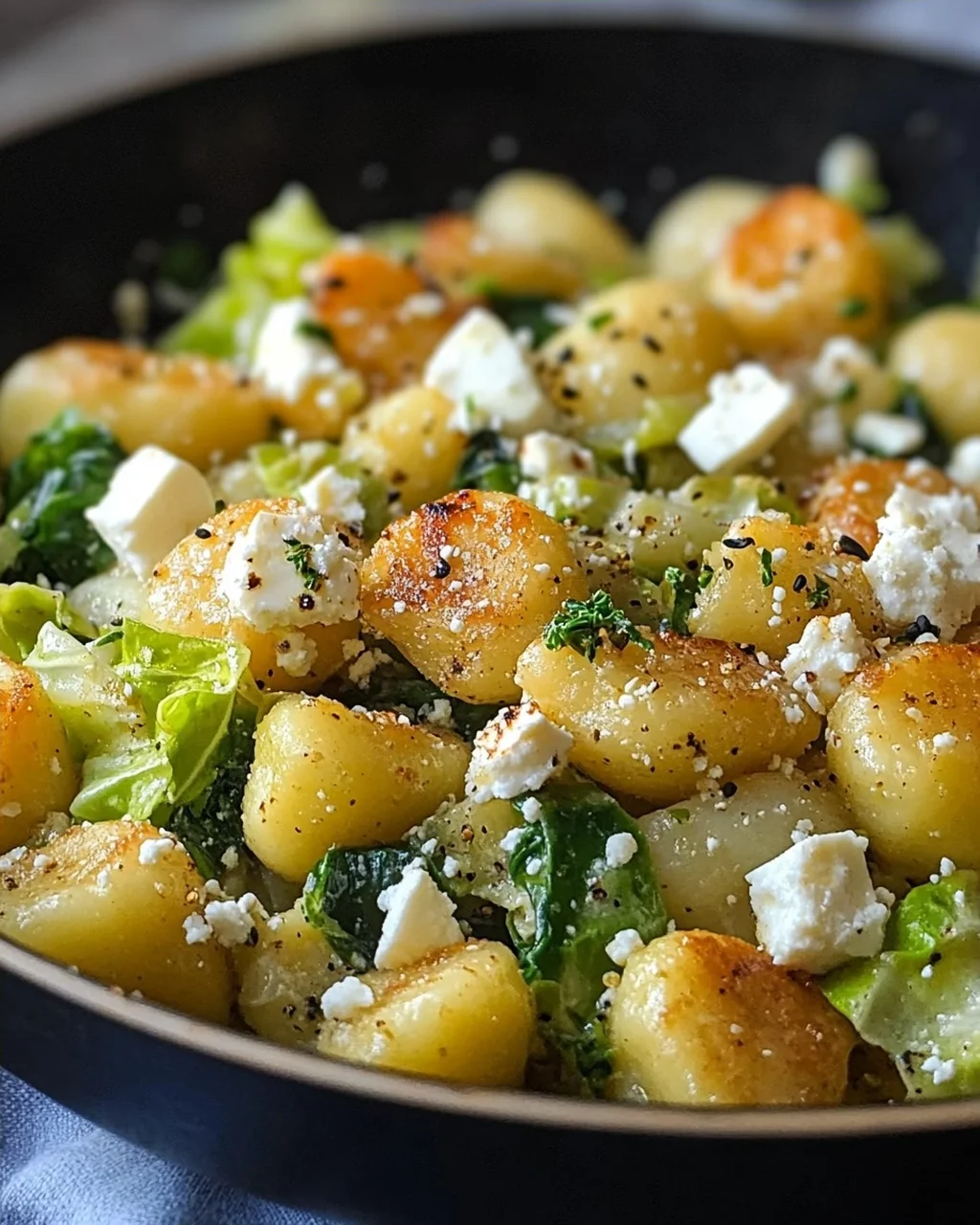 Vegetarische Gnocchi Pfanne mit Spitzkohl